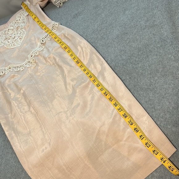 Scott McClintock Pink Midi Dress Size 8 Vintage 80s Prom Lace Fitted - Picture 5 of 12